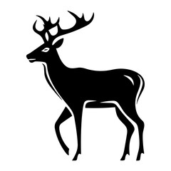 Modern Silhouette Illustration Vector of Deer  