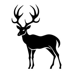 Modern Silhouette Illustration Vector of Deer  