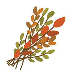 vector illustrated tree autumn leaves