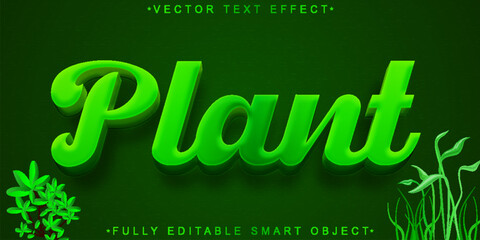 Green Plant Vector Fully Editable Smart Object Text Effect