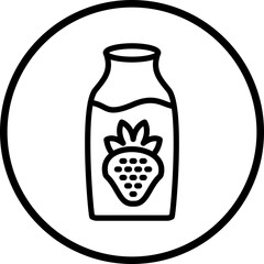 Vector Design Strawberry Milk Icon Style