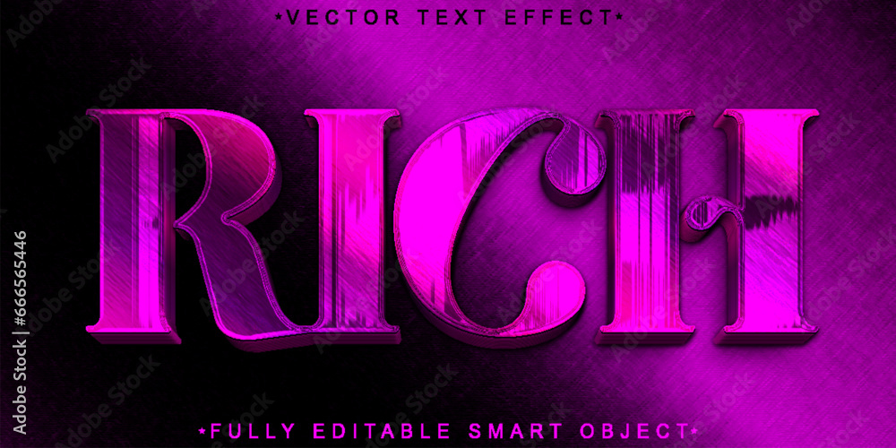 Poster purple luxury rich vector fully editable smart object text effect