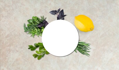 Jewish festival Traditional symbols, fresh herbs