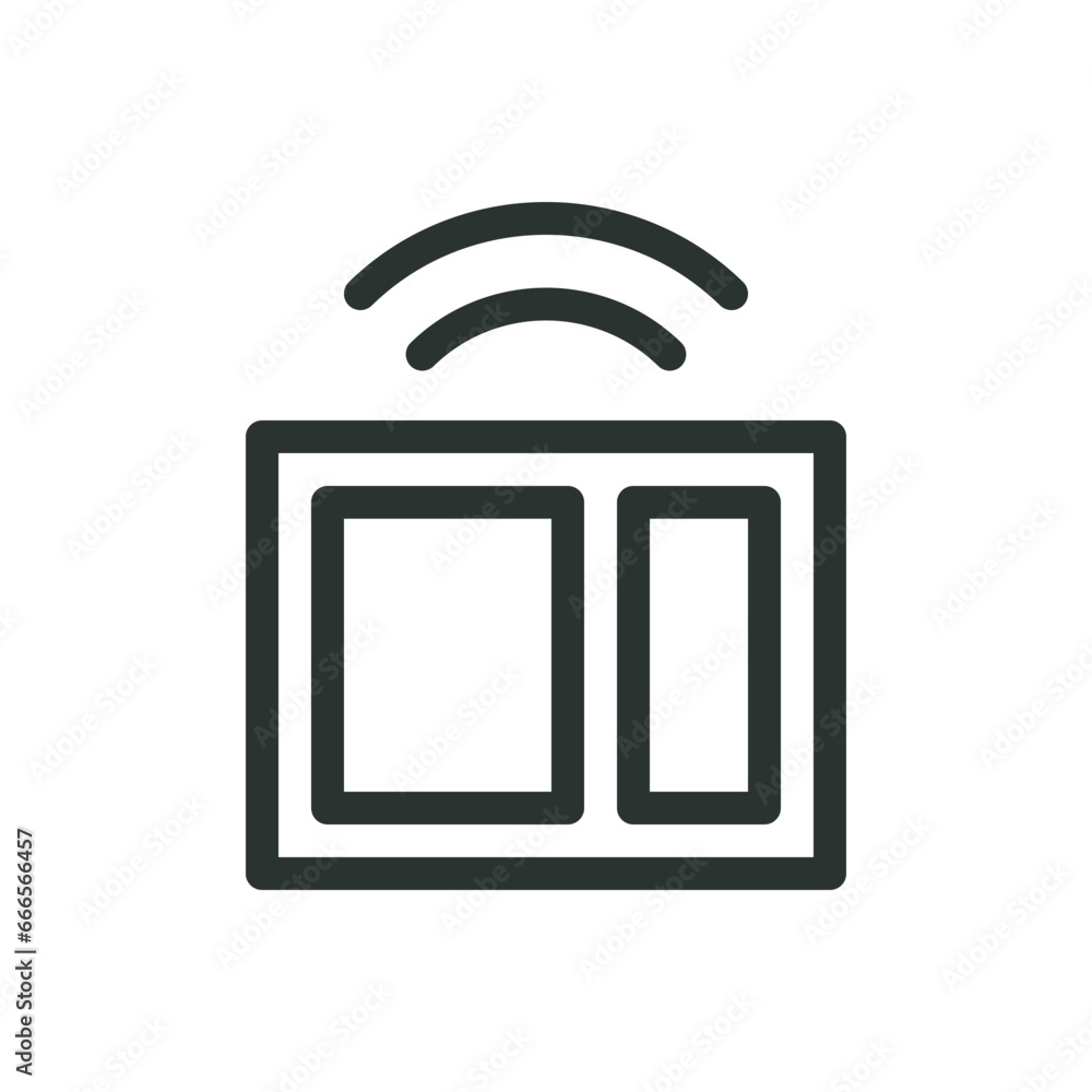 Poster window sensor isolated icon, break glass detector vector icon with editable stroke