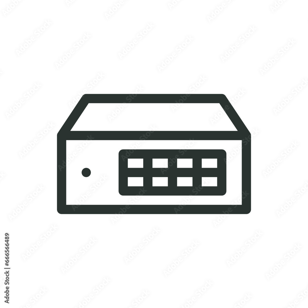 Poster network switch isolated icon, ethernet switch vector icon with editable stroke