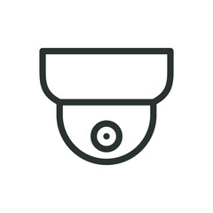 Dome camera isolated icon, turret security camera vector icon with editable stroke © Altop Media