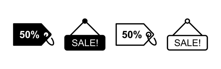 Discount icon vector. shopping tags. percentage icon