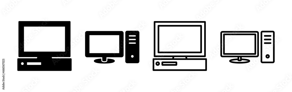 Poster computer icon vector. computer monitor icon.