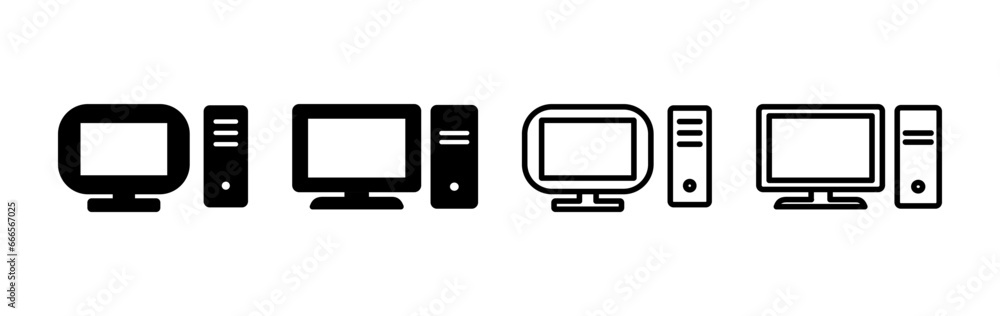 Poster computer icon vector. computer monitor icon.