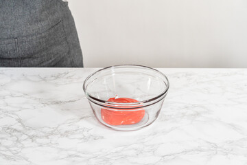 Homemade royal icing for decorating heart-shaped sugar cookies