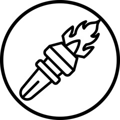 Vector Design Fire Torch Icon Style