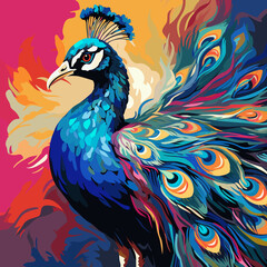 Fototapeta premium Experience the mesmerizing world of animal pop art design! Dive into a vibrant realm where animals come to life in bold and captivating ways. Our animal pop art designs fuse the beauty of nature.