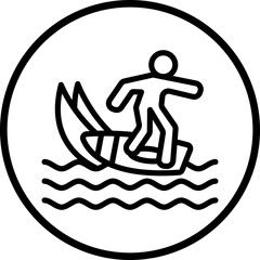 Vector Design Person Surfing Icon Style