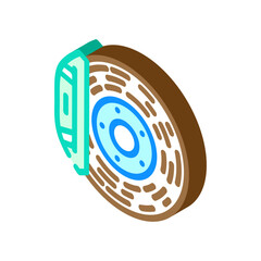 brake pad replacement car mechanic isometric icon vector. brake pad replacement car mechanic sign. isolated symbol illustration