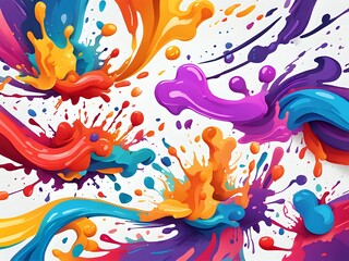 Obraz premium Abstract art with colorful splash made with Generative AI