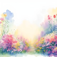 Obraz na płótnie Canvas The mini flowers watercolor colorful background.