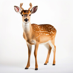 Standing Deer on isolated white background - ai generative