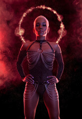 Hot dancer woman. Portrait of sexy TDJ girl at the night club party. Mixtape or book covers - download high resolution picture for your song or music clip. Social media promo ads.