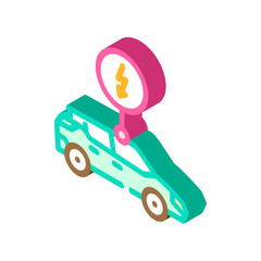 electric vehicle isometric icon vector. electric vehicle sign. isolated symbol illustration