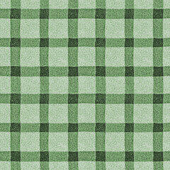 Tileable Canvas Cotton fabric Textured spring green theme checked pattern.classic checkered tablecloth texture background.