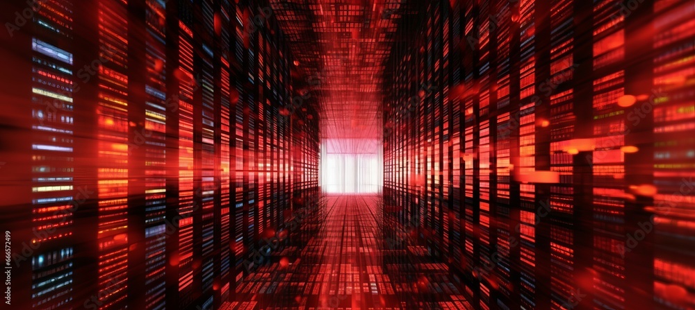 Poster portal to future dimension technology background. generative ai technology.