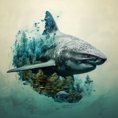 Predatory sharks and marine life. A mesmerizing natural combination.