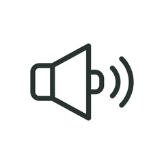 Alarm siren isolated icon, sound alert vector icon with editable stroke - obrazy, fototapety, plakaty