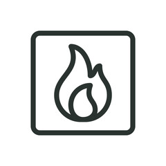 Fire flame isolated icon, fire button vector icon with editable stroke