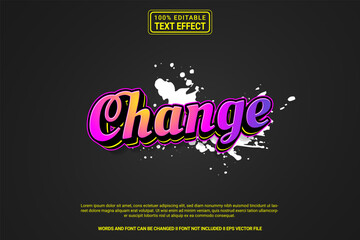 Editable text effect Change 3d cartoon template style modren premium vector