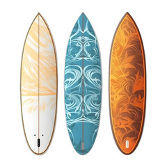 surfboards isolated on transparent or white background