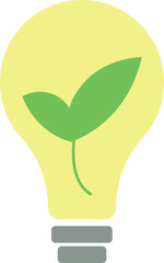eco light bulb with green leaf