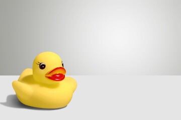 Cool little rubber yellow duck on the desk