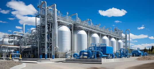 Natural gas tank silo. Energy gas storage. Generative AI technology.	
 - obrazy, fototapety, plakaty