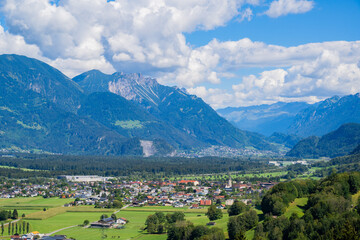Fototapeta na wymiar Village of Nenzing in the Walgau Valley, State of Vorarlberg, Austria