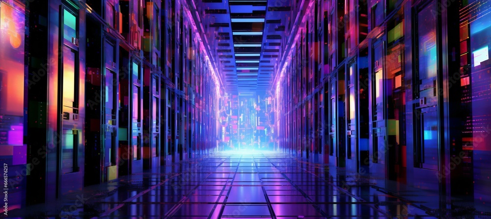 Aufkleber digital virtual cyberspace technology background. generative ai technology.