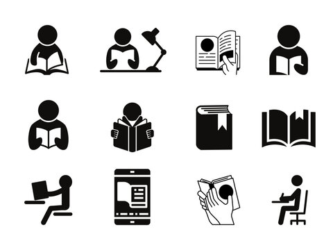 Icon set. Reading illustration vector.