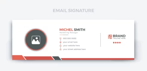 Fotobehang Business email signature with an author photo place modern and minimal layout © graphicamplify