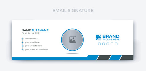 Modern and minimalist email signature or email footer template - obrazy, fototapety, plakaty