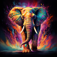 Obraz premium Colorful Elephant, Art Elephant 