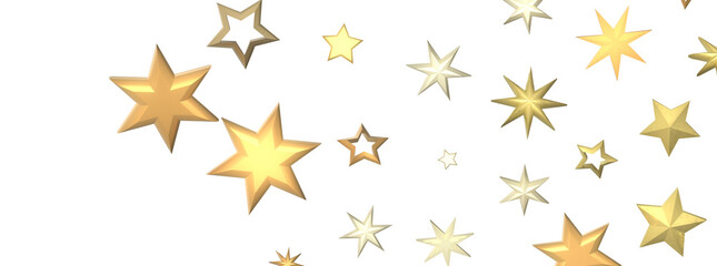 Falling Christmas Luminaries: Magnificent 3D Illustration Showcasing Falling Holiday Celestial...