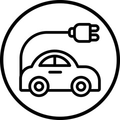 Electric Car Icon Style