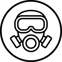 Gas Mask Icon Style