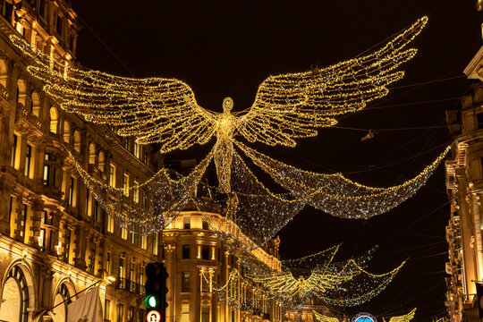Angel Christmas lights on Regent Street