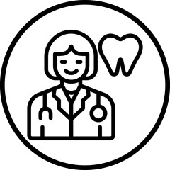 Female Dentist Icon Style