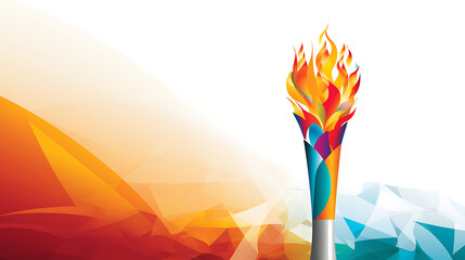 Olympic games Torch Flame background. generative ai	

