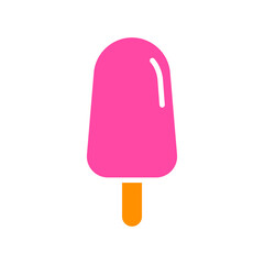 Frozen juice on a stick line icon. Sweetness, milk, lactose, cooling in hot weather, summer, glaze, filling. Vector color icon on white background for business and advertising