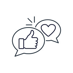 Express support, approval. Vector linear icon isolated on white background.