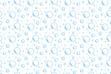 Bubbles soda seamless pattern. Сarbonated blue water texture