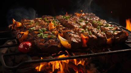 Appetizing grilled steak. Tasty food. Grilled meat.