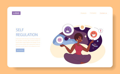 Emotional self-regulation. Young black woman aware of her emotions